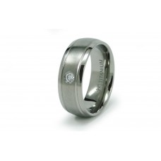 8mm Titanium Cubic Zirconia Wedding Ring