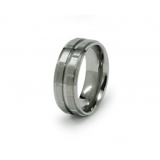 Titanium Grooved Wedding Band