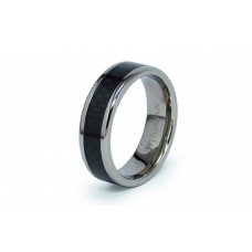 7 mm Titanium Carbon Fiber Inlay Ring