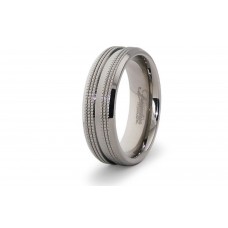 7 mm Titanium Milgrain Wedding Band 