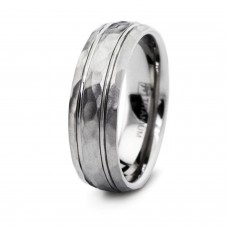 Hammered Titanium Wedding Band