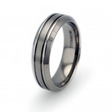 Grooved Titanium Ring