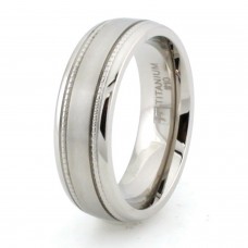 Titanium Grain Inlay & Brushed Center Ring