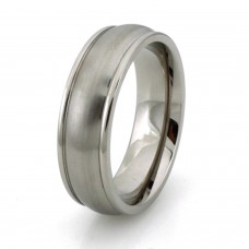 Classic Titanium Dome Grooved Edge Ring