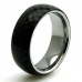 Titanium Black Carbon Fiber Inlay Domed Ring