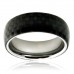 Titanium Black Carbon Fiber Inlay Domed Ring