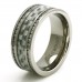 Titanium Double Eternity CZ Silver Colored Carbon Fiber Ring