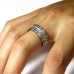 Titanium Double Eternity CZ Silver Colored Carbon Fiber Ring