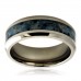 Titanium Imitation Blue Marble Inlay Band Design Ring