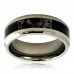 Titanium Imitation Brown Marble Inlay Band Design Ring