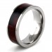 Titanium Black Wood Texture Inlay Design Ring