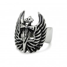 Stainless Steel Wings-Dagger Ring