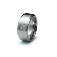 Stainless Steel Cubic Zirconia Ring