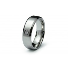 Stainless Steel CZ Solitaire Band