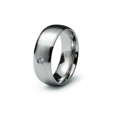 Stainless Steel Classic Dome CZ Ring