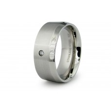 9mm Stainless Steel Cubic Zirconia Ring