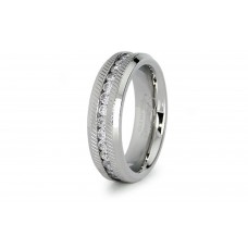 Stainless Steel Eternity Wedding Band