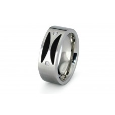 Stainless Steel Porcelain CZ Ring