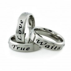 Stainless Steel Cubic Zirconia Engrave Ring