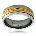 Two Tone Stainless Steel Lord's Prayer Spinner Ring