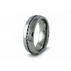 Stainless Steel Wedding CZ Ring