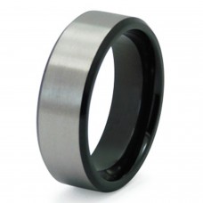 Stainless Steel Two-Tone Satin Finish Ring