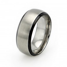 Two-Tone Stainless Steel Dome Ring