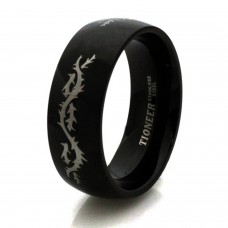 Black Stainless Steel Barbed Wire Design Ring