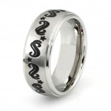 Stainless Steel Stars & Swirls Design Ring