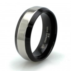 Two-Tone Stainless Steel High Polish Ring