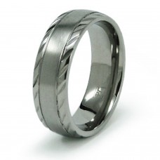 Stainless Steel Grooved Ring Band