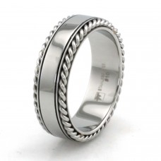 Stainless Steel High Polish Wheat Edge Ring