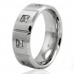 8mm Stainless Steel Grooved Cubic Zirconia Ring