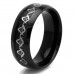 Black Stainless Steel Carbon Fiber Masonic Inlay Ring