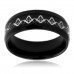 Black Stainless Steel Carbon Fiber Masonic Inlay Ring