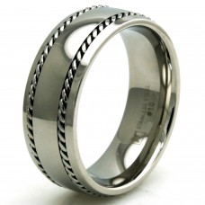 Stainless Steel Double Chain Biker Ring