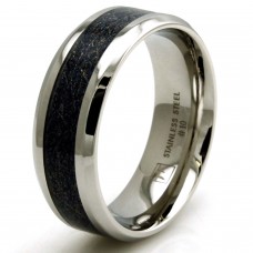 Stainless Steel Sandpaper Inlay Ring