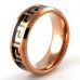 Rose Gold Stainless Steel Greek Pattern Inlay Design Ring