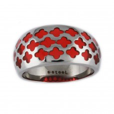 Stainless Steel Color Resin Inlay Cocktail Ring