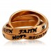 3.5mm Stainless Steel Rose Gold Plated FAITH HOPE BELIEVE Tri-Ring