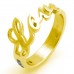 Stainless Steel Gold Plated Love Ring