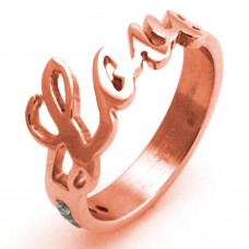 Stainless Steel Rose Gold Plated Love Ring