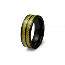 Ceramic Carbon Fiber Inlay Ring