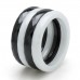 Ceramic Black & White 3mm Stackable Multi Faceted Ring (2 black / 2 white) Set