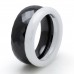 Ceramic Black & White Stackable Multi Faceted Ring (6mm black / 3mm white) Set