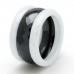 Ceramic Black & White Stackable Multi Faceted Ring (1 pc 6mm black / 2 pc 3mm white) Set