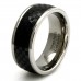 Titanium Ring with Black Carbon Fiber Ceramic Inlay Design Ring