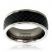 Titanium Ring with Black Carbon Fiber Ceramic Inlay Design Ring