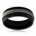 Wheat Rope Inlay Design Ceramic Wedding Band Ring