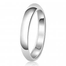 3mm Classic Sterling Silver Plain Wedding Band Ring